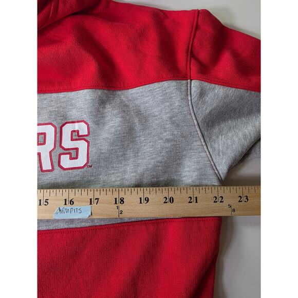 WISCONSIN BADGERS Cardinal Red Gray NEW Active Sporty Waist Length Hoodie SZ M - Picture 6 of 8